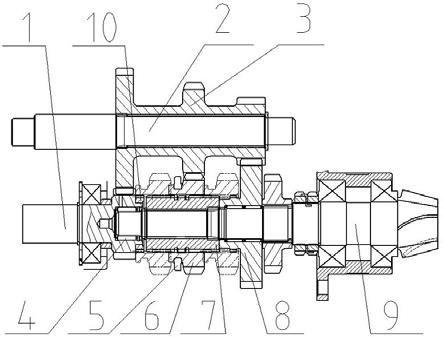 一种液压无级变速轮式拖拉机的三档变速传动机构的制作方法