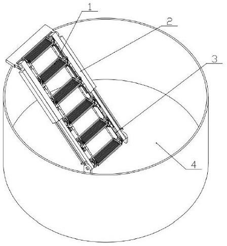 一种外浮顶式储油罐自适应伸缩平梯的制作方法