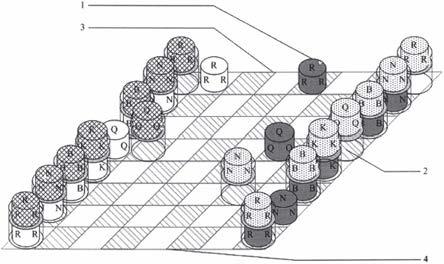 一种包含至少一个平面棋盘的三维国际象棋的制作方法