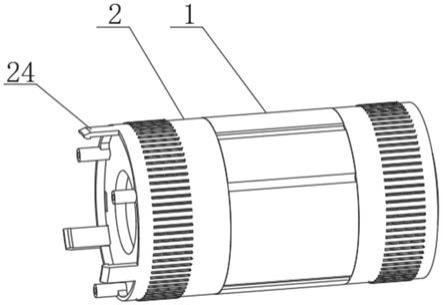 电动滚筒电机定子组件的安装结构的制作方法