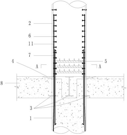 钢筋混凝土柱与钢管混凝土柱的过渡段结构的制作方法