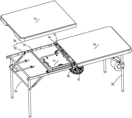 伸缩折叠桌活动面板装置的制作方法