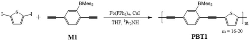 一种有机硼-噻吩共轭聚合物及其制备方法和应用