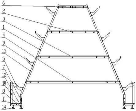 A型阶梯板式养鸡笼架的制作方法