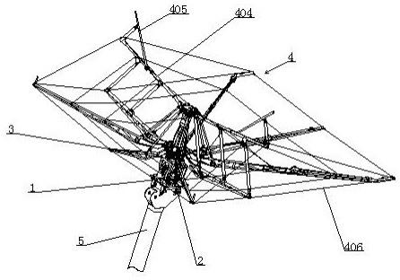 一种带旋转及俯仰功能的移动式伞形跨越架的制作方法