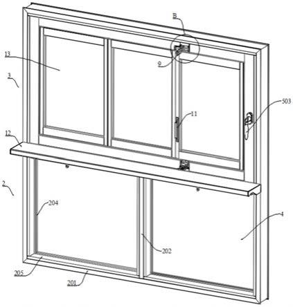 一种单开全景窗的窗框结构的制作方法