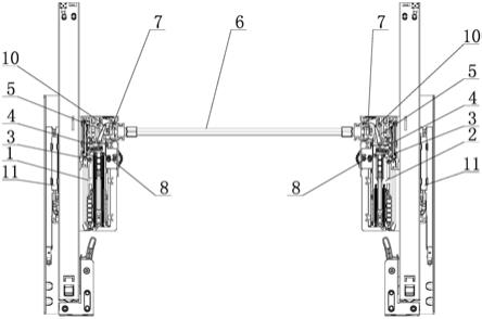 一种抽屉滑轨用的双功能缓冲反弹同步装置的制作方法