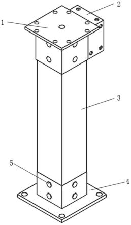 一种带钢座的螺丝结合的重组竹基木塑覆面的装配式柱子