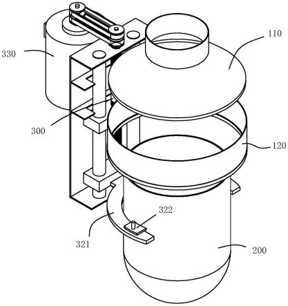 食品搅拌设备中自动开合的料桶和防护罩配合结构的制作方法