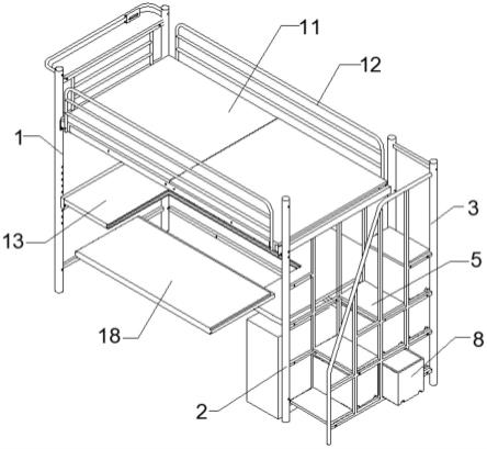 一种桌板可拆卸更换的上下床架的制作方法