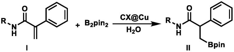 一种基于壳聚糖功能化铜材料制备β-硼酰胺的方法