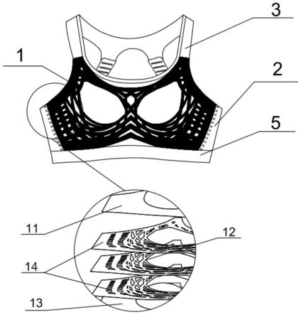 一种三维蜂巢立体结构支撑缓震运动文胸的制作方法