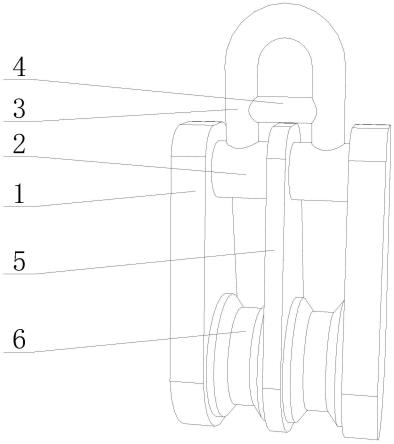 一种集装箱起吊设备用防钢丝绳脱槽滑轮的制作方法