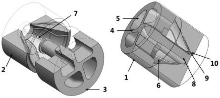 利用自旋转剪切应变改善中空型材力学性能的成形方法及模具