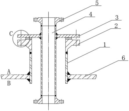 一种套筒型钛钢管通舱件结构的制作方法