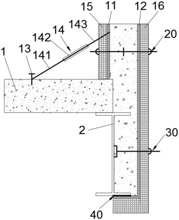 一种钢梁外包混凝土的单侧支模体系的制作方法