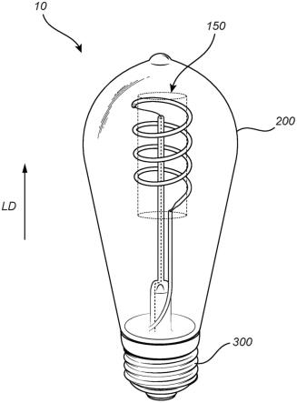 LED灯丝灯和制造螺旋LED灯丝的方法与流程