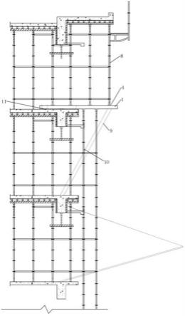 高层建筑盘扣式高空大悬挑支撑架支锚压一体化施工方法与流程