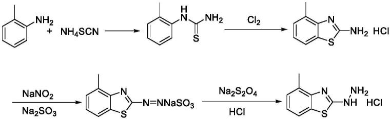 一种4-甲基-2-肼基苯并噻唑盐酸盐的制备方法与流程
