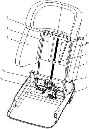 一种汽车儿童座椅靠背高度与侧翼宽度同步调节机构的制作方法