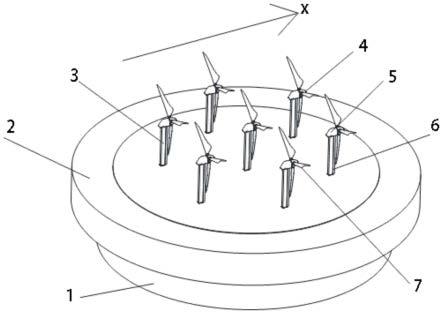 一种漂浮式海上背风式风力发电机群的制作方法