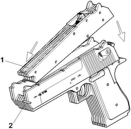 一种可更换弹夹的沙鹰橡皮筋玩具枪的制作方法