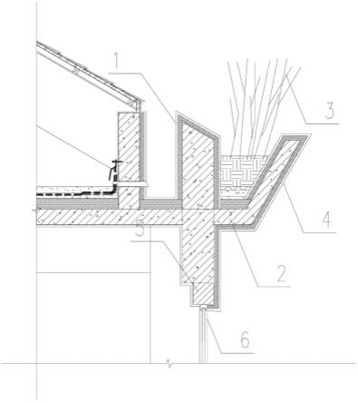 装饰性坡屋面檐沟外坡型绿植节点构造的制作方法
