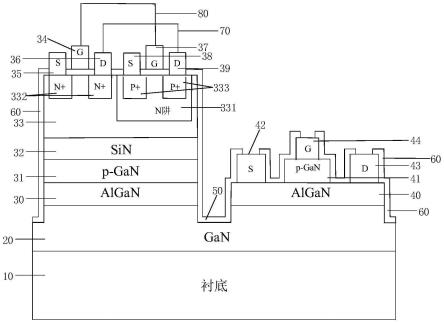一种SiCMOS逻辑器件与GaN电力电子器件单片异质集成电路及其制备方法