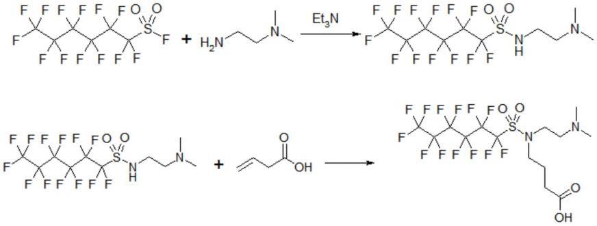 一种4-(N-(2-(二甲基胺)乙基)-全氟己基磺酰基)丁酸的合成方法与流程