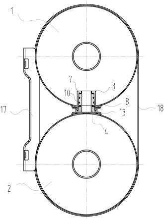 一种贯通式电热水器双胆球面柔性连接的复合锥面结构