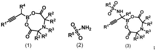 一种炔丙基α-胺基硼酸酯化合物的制备方法与流程