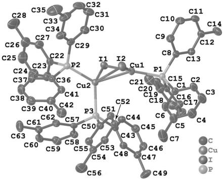 一种Cu2I2双核簇配合物发光材料及其吡啶荧光传感