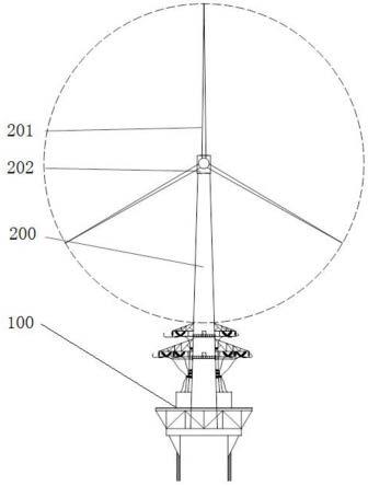 一种带有架空线铁塔的海上风机集成装置的制作方法