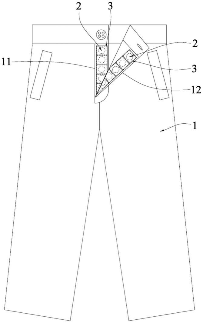 磁吸式自动闭合裤门襟的制作方法