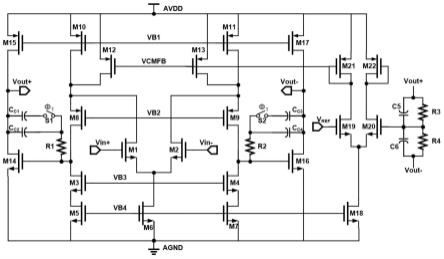 一种ΣΔ调制器开关电容积分器中使用动态补偿的运放结构的制作方法