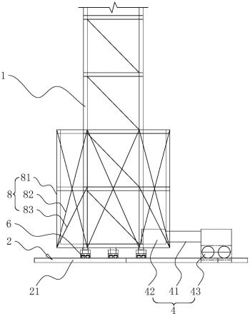 一种适用于钢平台上的轨道式可移动塔吊及其施工方法与流程