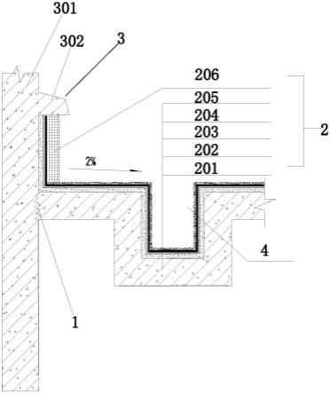 用于悬挂钢结构塔楼屋面楼承板施工缝处的防水构造的制作方法