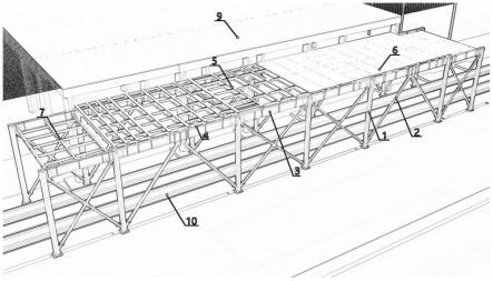 一种跨运营轨道上盖砼结构的支护工装及其施工方法与流程
