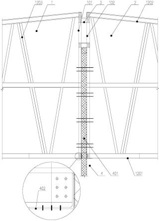 一种大跨度薄壁型钢屋脊的加强节点的制作方法