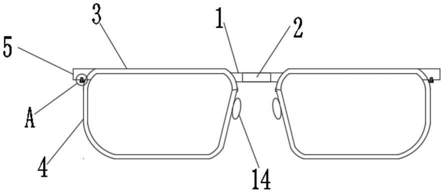 一种具有防脱落结构的眼镜框架的制作方法