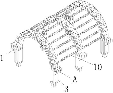 一种拱形大跨度的钢结构网架的制作方法