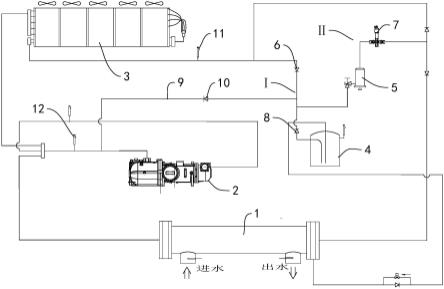 一种具备冷凝器端后管路防液封结构的空调系统的制作方法