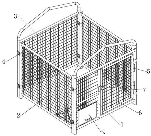 一种护栏网组合机构的动物笼的制作方法
