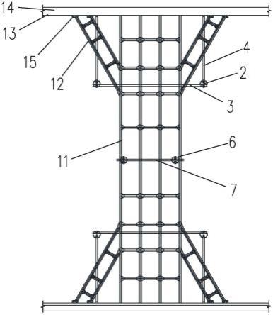 用于型钢支撑端头多八字撑处的型钢托梁构造的制作方法