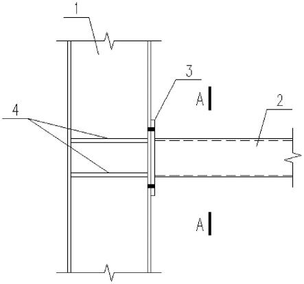 一种方形钢梁与H型钢柱强轴装配式连接结构的制作方法