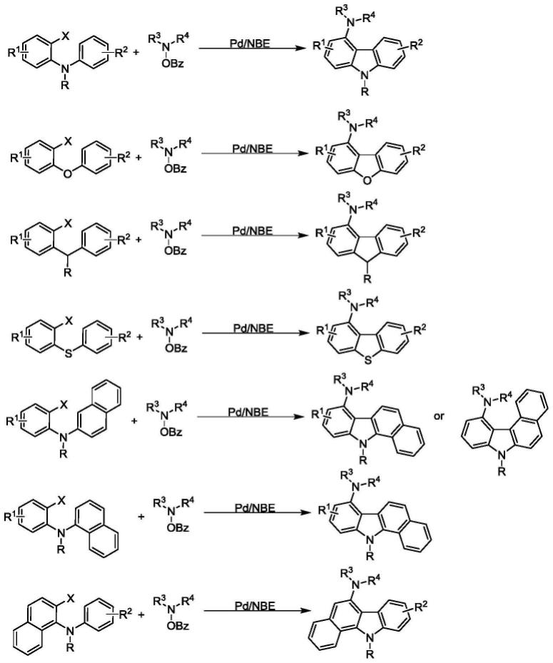 一种4位氨基取代咔唑、二苯并[b，d]呋喃和芴衍生物的合成方法