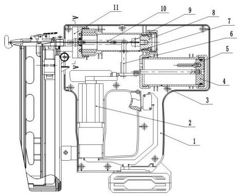 一种锁止机构简化的双缸电动钉枪的制作方法