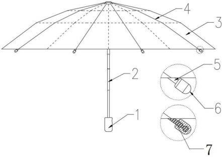 一种伞具荧光珠尾套件及伞具的制作方法