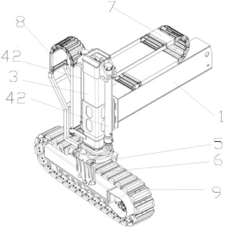 一种支腿结构、底盘部件以及道岔铺换机的制作方法