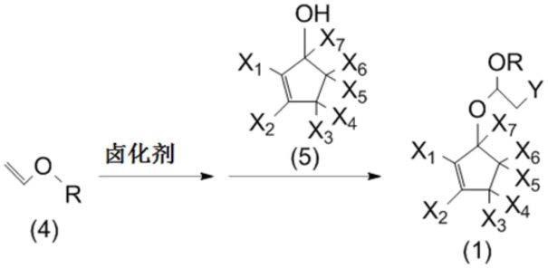 卤代乙醛缩醛化合物及制备方法及由其制备(2-环戊烯基)的乙酸酯和乙酸化合物的方法与流程